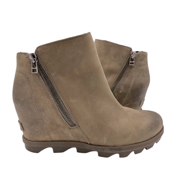 Sorel Shoes - Sorel Leather Wedge Ankle Bootie Boots with Side Zip